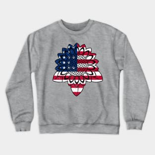 Happy Independence Day Stars&Stripes Sunflower American Flag T SHirt Crewneck Sweatshirt
